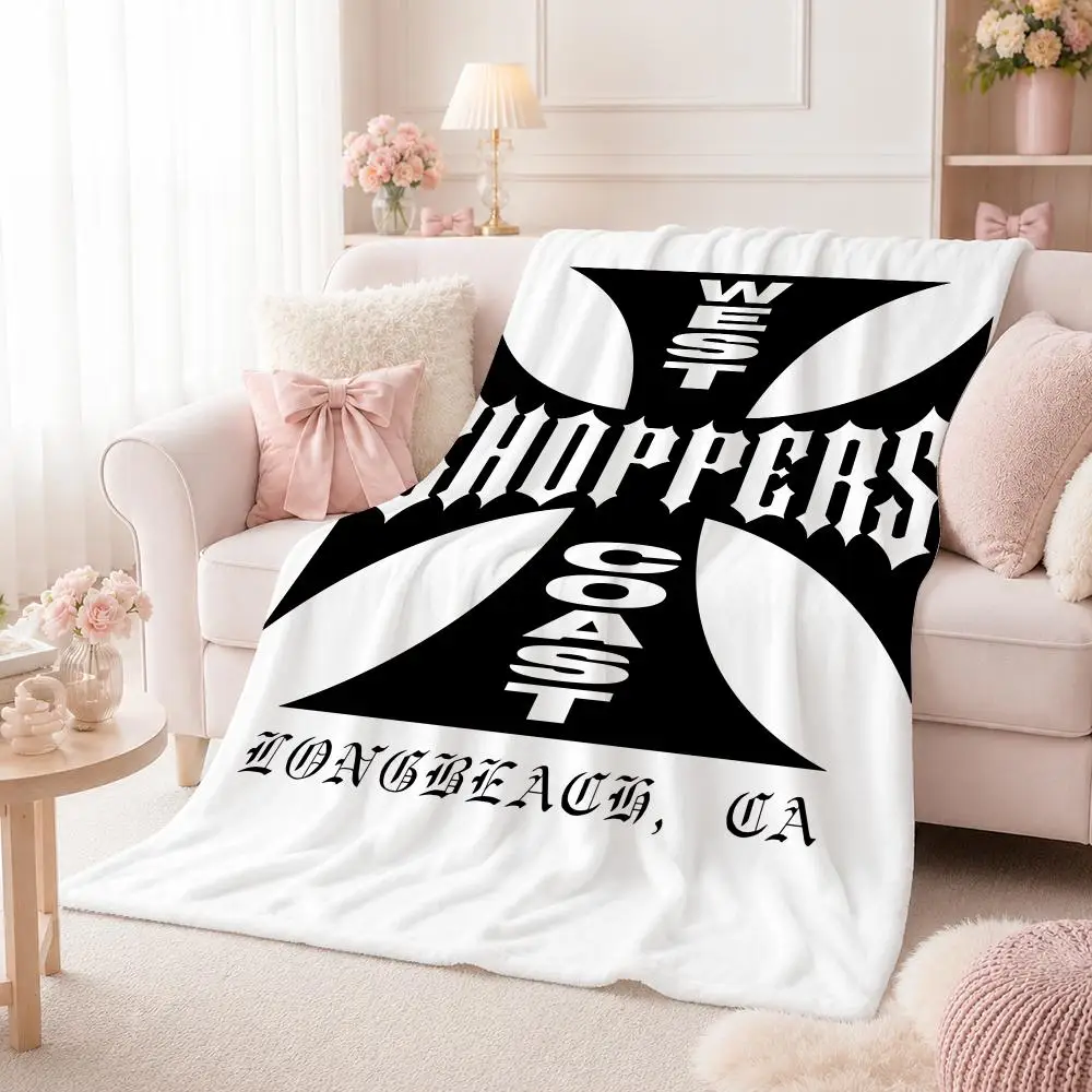 W-West Coast C-Choppers Throw Flannel 240g Blanket Soft Skin-friendly For Sofa Nap Air-Conditioned Room