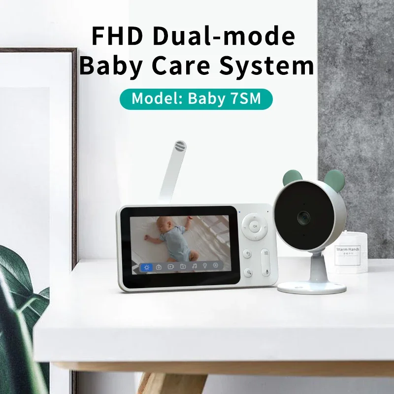 Câmera Baby 4,3 polegadas sem fio automática - Câmera de vídeo para bebê com rastreamento de comportamento do bebê com recurso de zoom