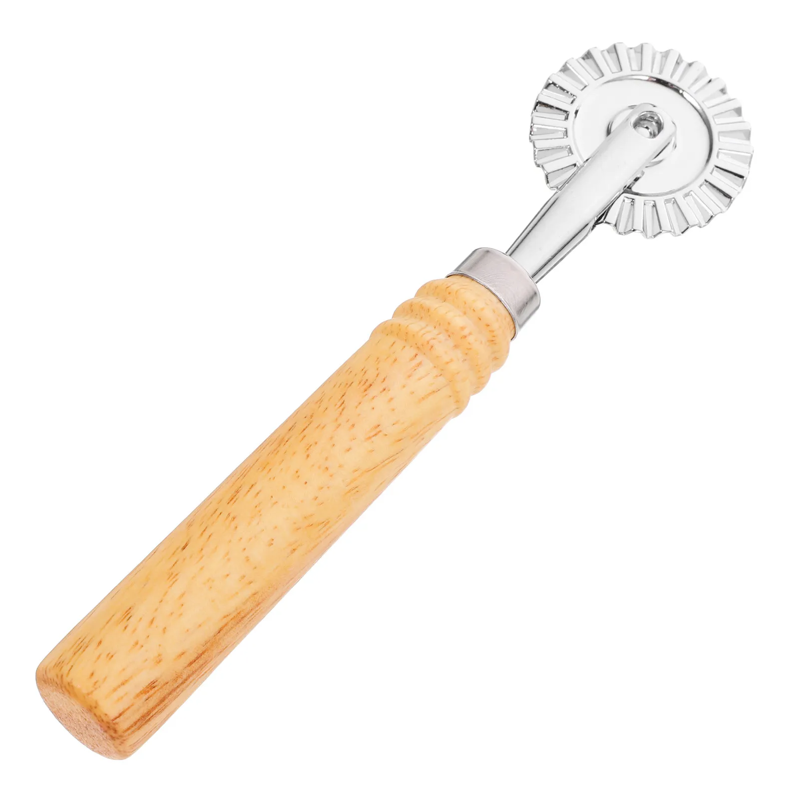 Professional Alloy and Wood Pizza Roller Dough Cutter Pastry Crust Roller Cookie Mold Baking Supply for Beginners Experts