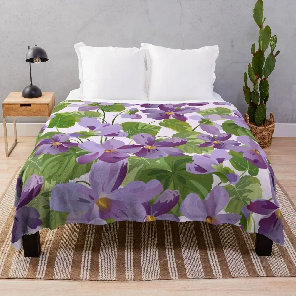 

Cute And Curious Violets Throw Blanket Luxury St warm for winter Bed linens Blankets