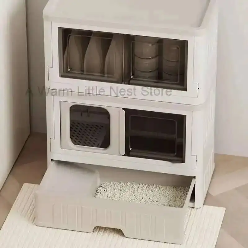 

Cages Home Multi-layer Cat Cat Villa Toilet Cat Litter Box Integrated Kitten Cat House Free Space Cat Cage House Cat Supplies