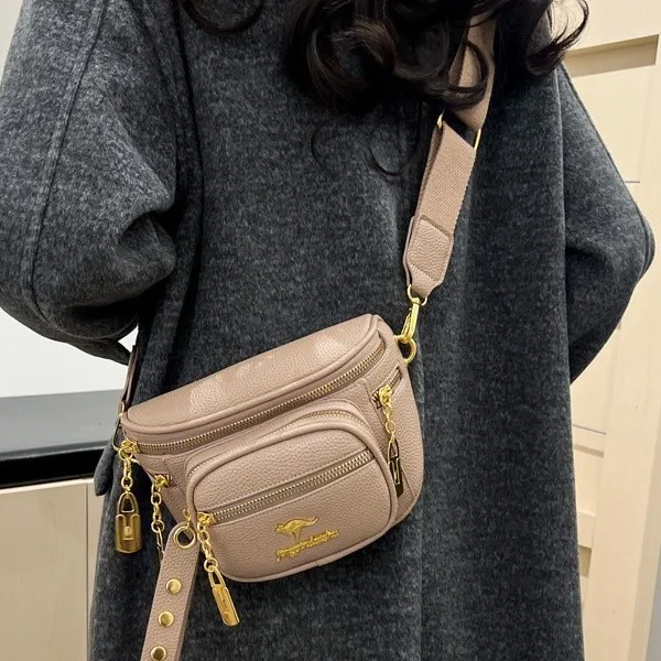 

Elegant Shoulder Bag 2025 New for Women, Luxury Soft Leather Crossbody, Fashionable Studded Casual Tote for All Occasions