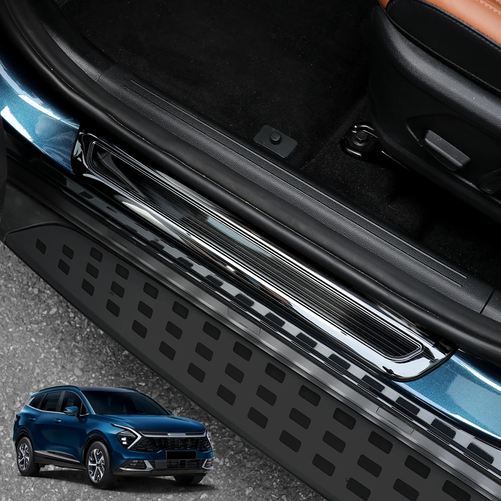 

Для тюнинга Kia Sportage NQ5 из нержавеющей стали, внутренняя передняя и задняя защитная крышка порога, педаль приветствия, внешняя накладка на порог