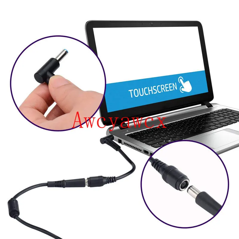 7.4mm*5.0mm Female To 4.5mm*3.0mm Elbow 7.4 To 4.5 Suitable for HP Dell Blue Tips Power Adapter Cable  Adapter Connector Cable