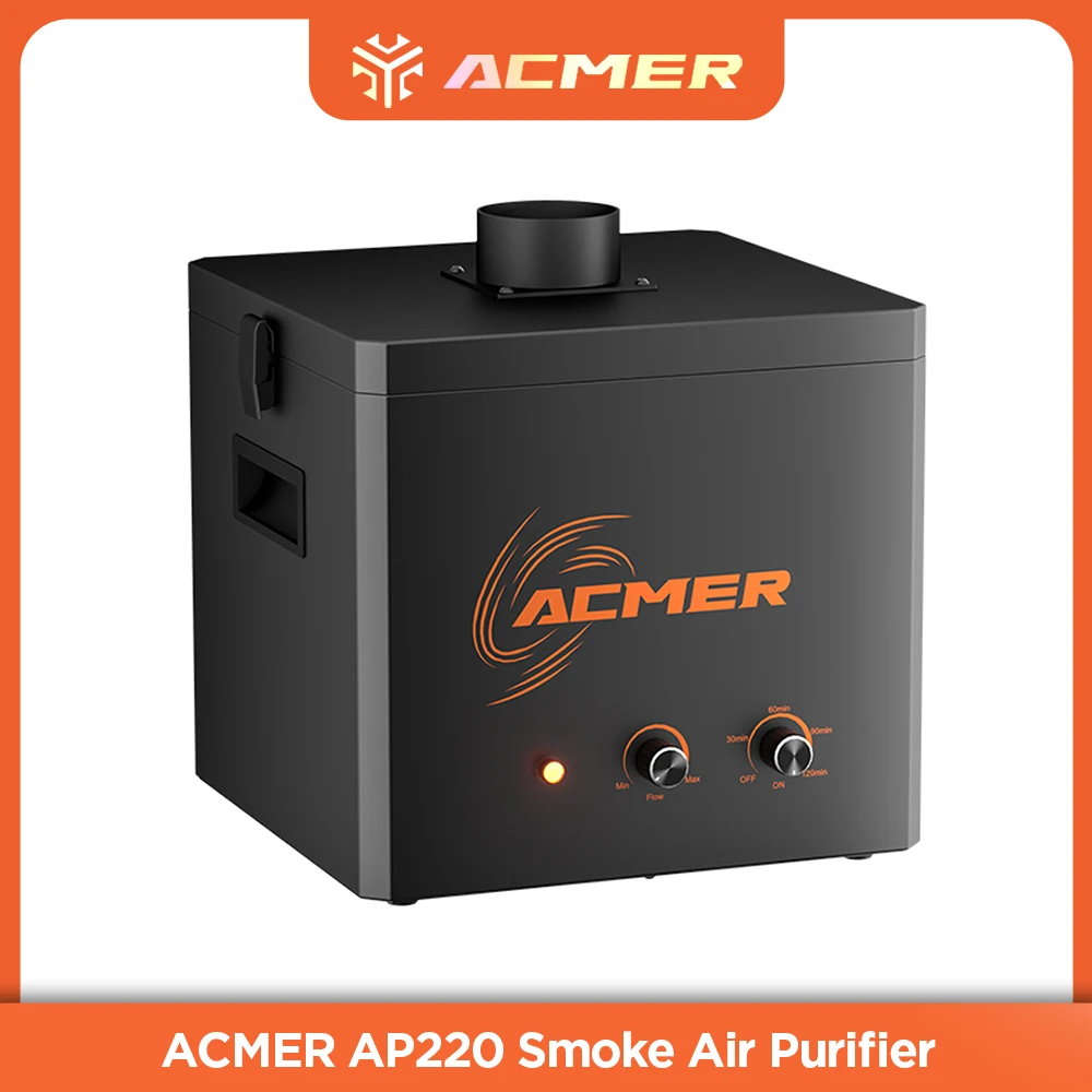

ACMER AP220 Элемент фильтра для очистителя воздуха от дыма, высокая скорость воздушного потока, отключение по таймеру, низкий уровень шума, 3-слойный фильтр для лазерных граверов, фильтрация дыма