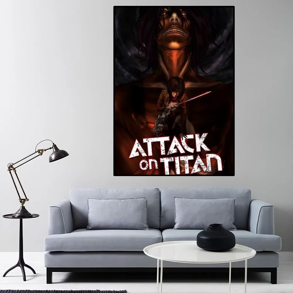 A-Attack on Titan Poster Home Room Decor Livingroom Bedroom Aesthetic Art Wall Painting Stickers