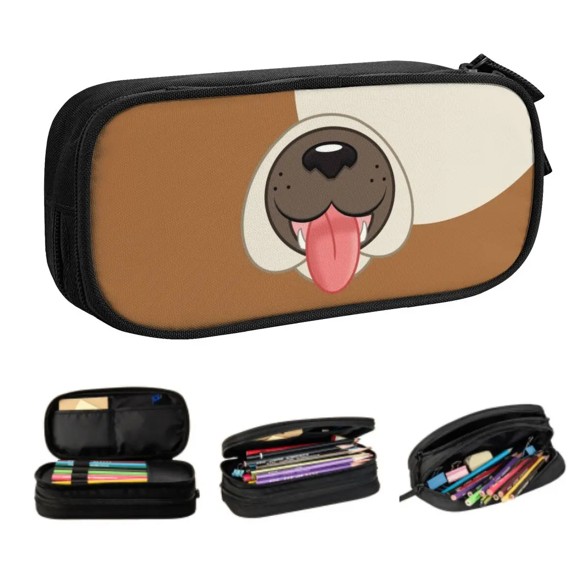 

Школьный пенал с британским английским бульдогом на заказ для девочек и мальчиков, большая вместительная сумка-карандаш с уздечками, канцелярские принадлежности для студентов