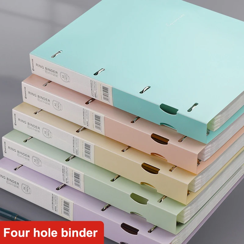 

Loose-Leaf Paper Organiser, 4-Hole D-Type A4 Folder, Perfect for Office and Student Use