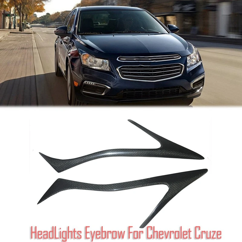 

Real Carbon Fiber Eyelids Eyebrows Lids Headlight Trim Covers For Chevrolet Cruze 2010-2019