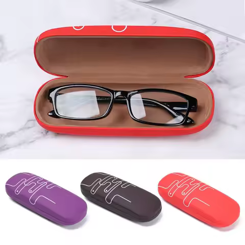 1Pcs 2019 New Fashion Men Women Kids Leather Eye Glasses Hard Shell Protector Reading Eyewear Case Portable Sunglasses Box Case