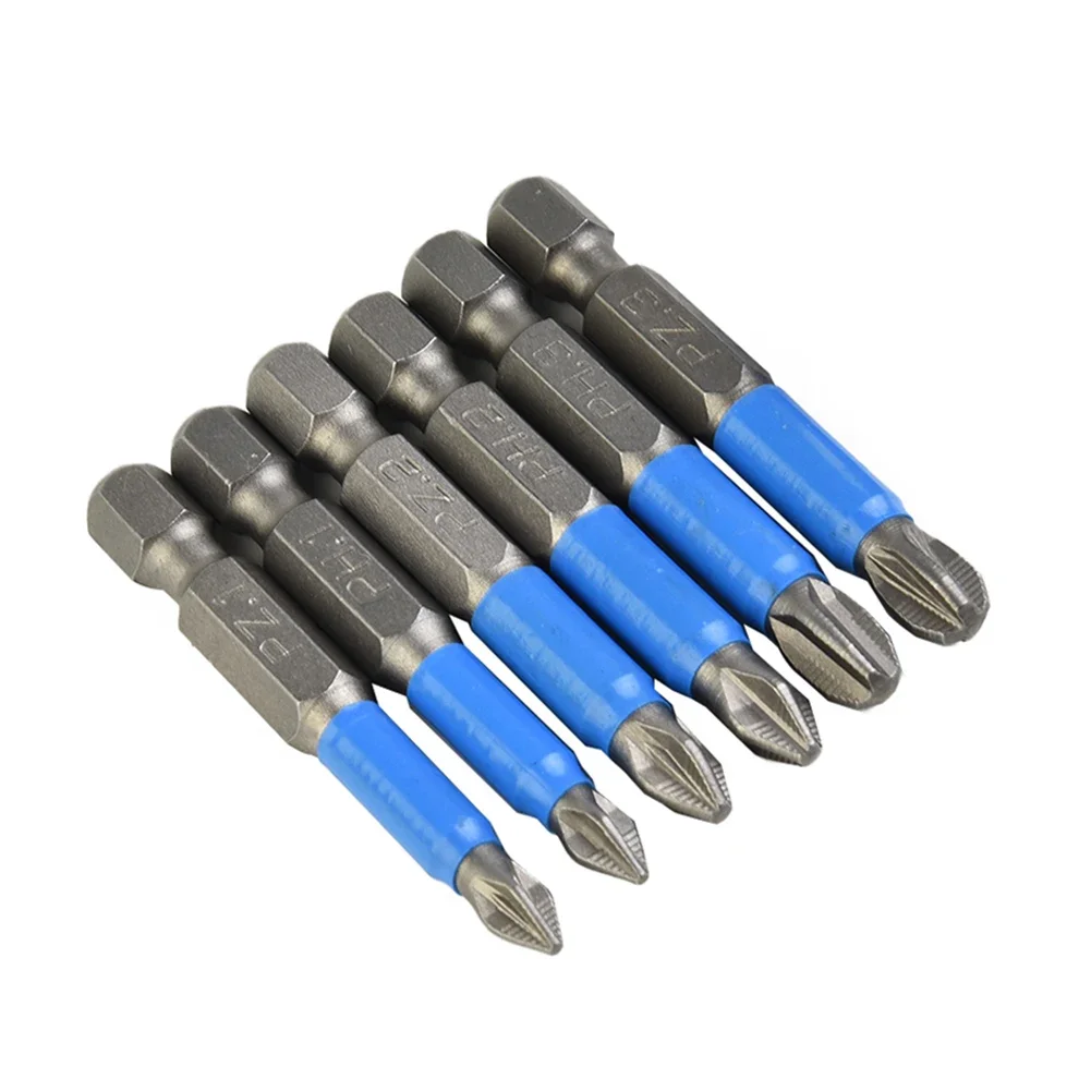 1pc 50mm Anti Non-slip Screwdriver Bit Alloy Steel Screwdriver Hex Shank  Magnetic Electric Impact Screwdriver PH1/PH2/PH3/PZ1