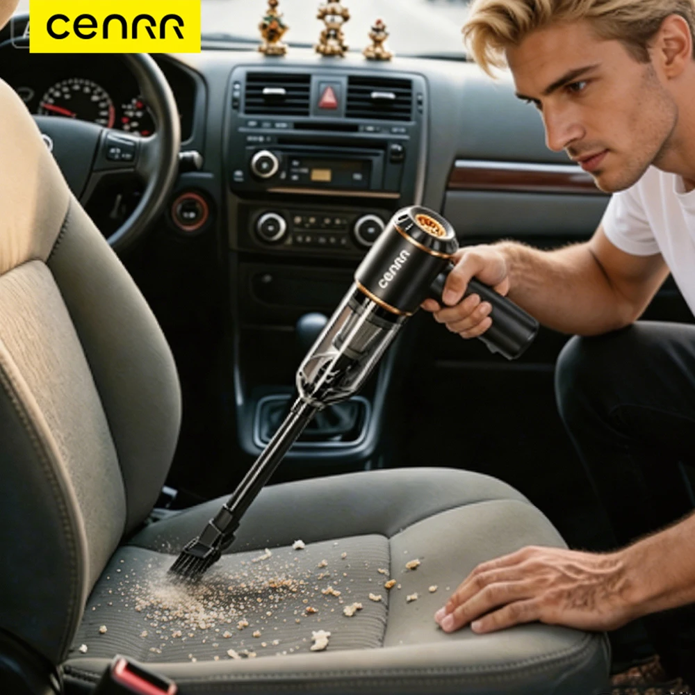 CENRR Portable Car Vacuum Cleaner Wireless Cleaner Powerful Cleaning Machine Strong Suction HandHeld Mini Vacuum Cleaner for Car