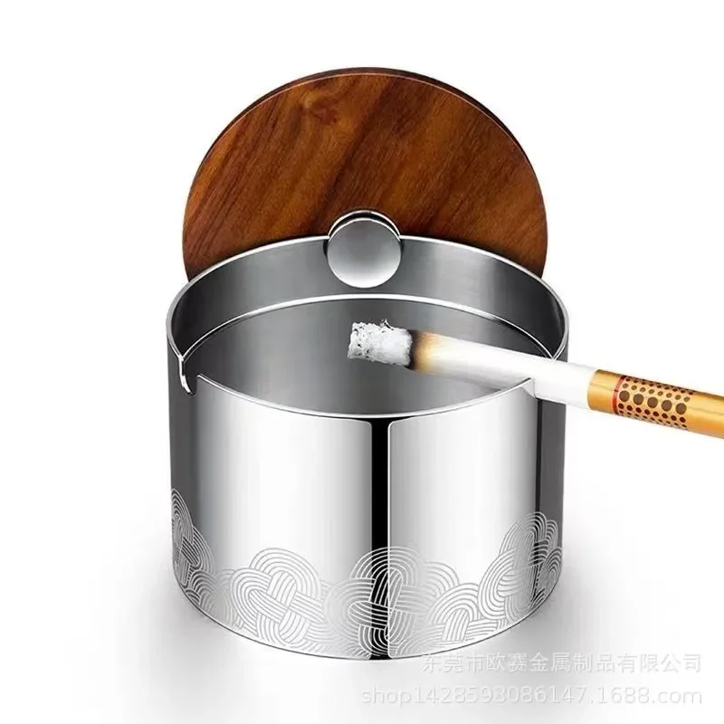 Vintage Chinese Style Ashtray with Lid Matte Finish Anti Fly Ash Design Luxury Home Decor Gift for Smokers Modern
