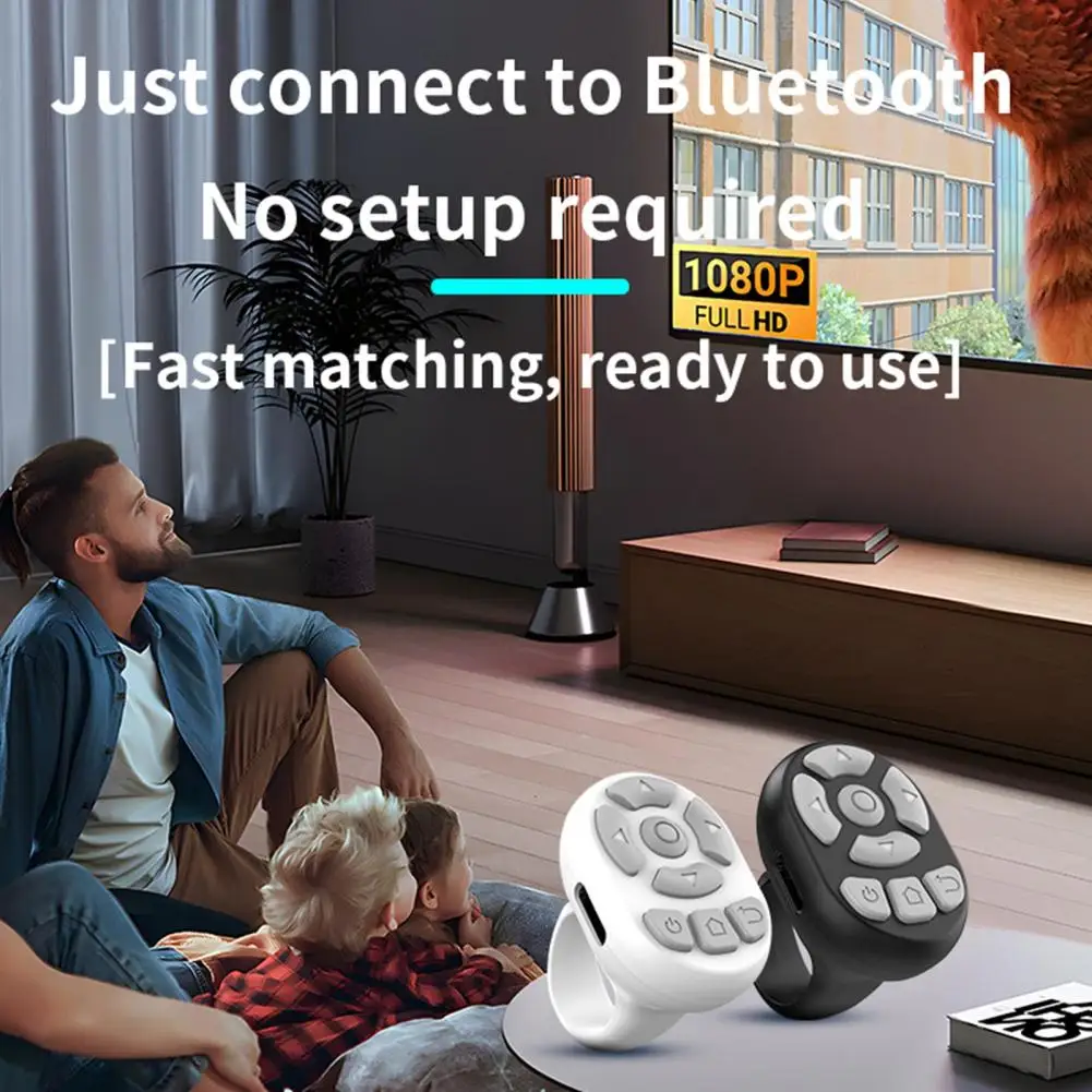 T06 Wireless Remote Control Ergonomic Ring Universal Smart TV Remote Control Rechargeable Portable Wireless TV Remote Ring