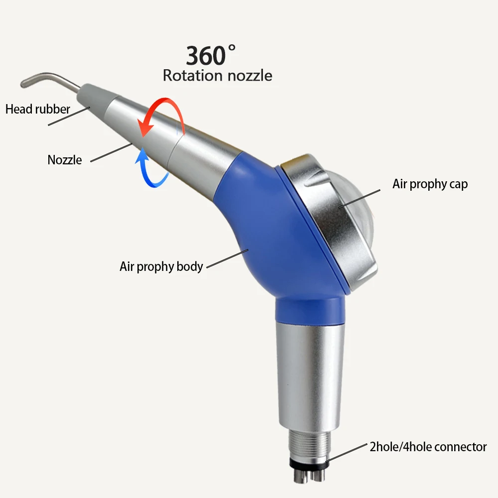 Dental air Prophy unit Jet Polisher Handpiece Teeth Polishing Nozzle Dentistry Odontologia Use Sandblasting airflow 2hole 4hole