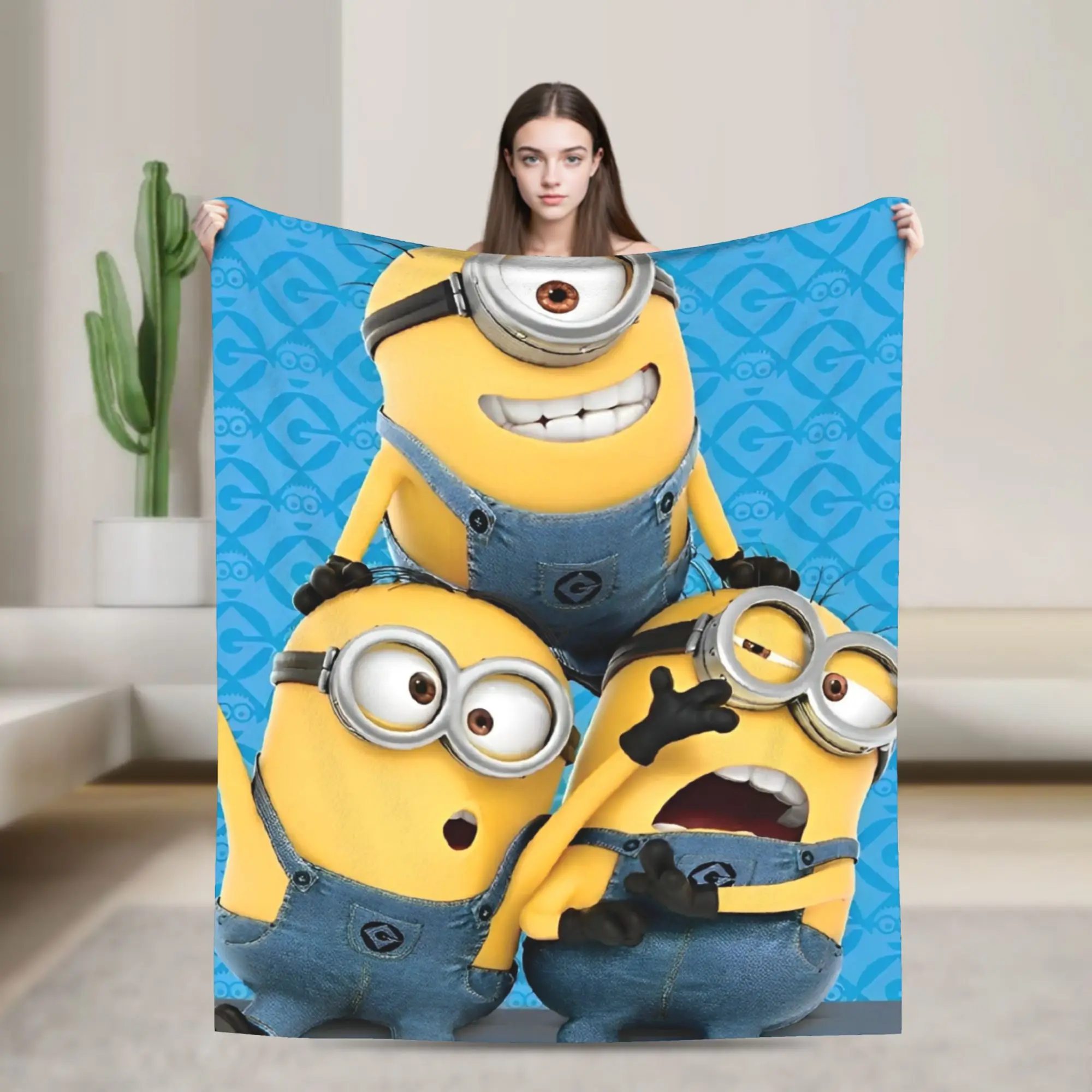 

Kevin Dave Blanket Cartoon Flannel Novelty Warm Throw Blanket for Chair Covering Sofa Summer