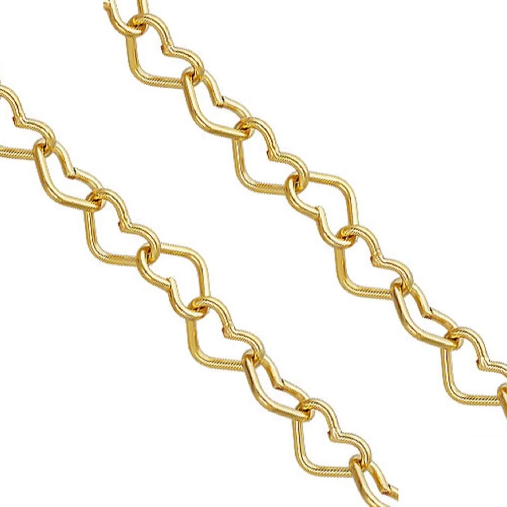 

14K Gold Filled Bulk Unfinished Flat Heart Chain for Necklace Footage 3.28ft(about 1m)