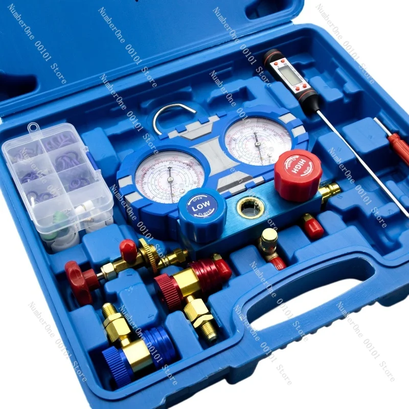 A complete set of fluoride tools for air conditioning vacuum double meter pressure regulating valve