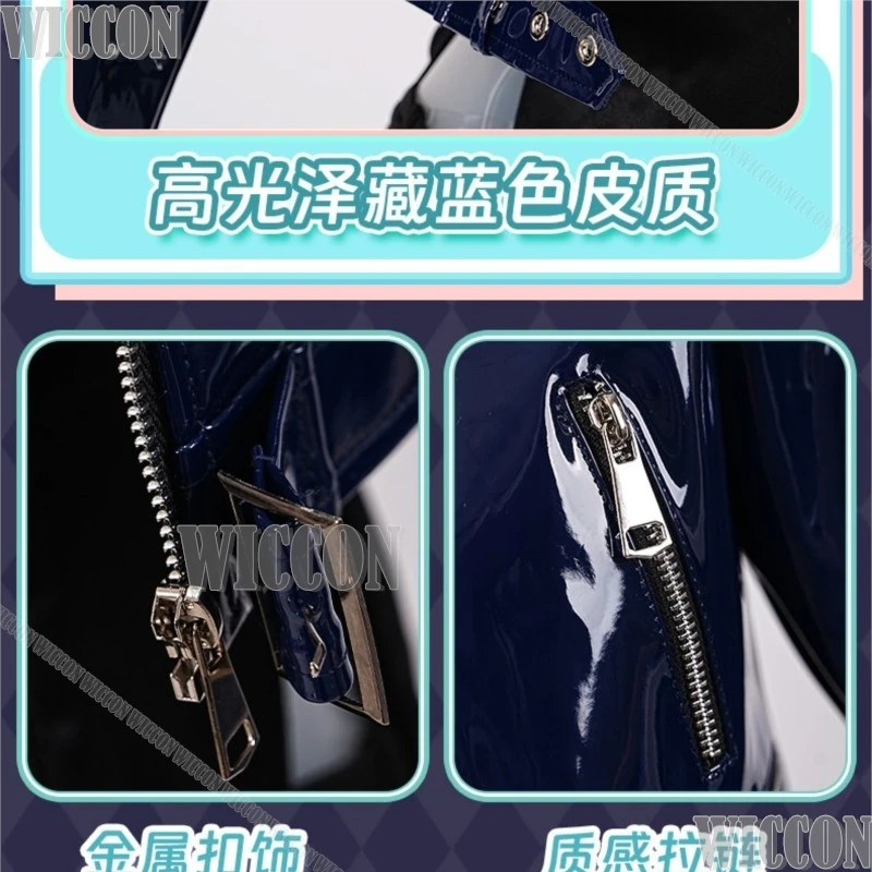 Azur Lane Cheshire Daily Dress Cosplay Costume Blue White Cat Ears Thigh High Stockings Lace Skirt Bow Tie Tail Navidad Carnaval view 3