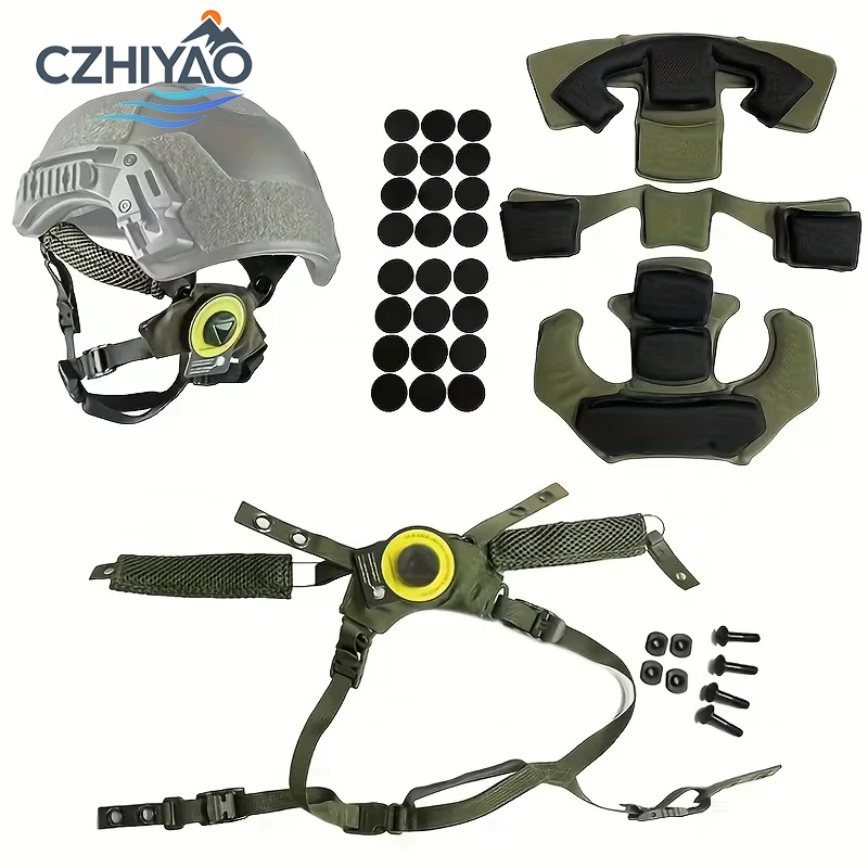 

CZHIYAO Tactical Helmet Hanging System Suspension Lanyard Adjustable Straps,Quick-Release Buckles&Safety Hooks Wendy FAST MICH