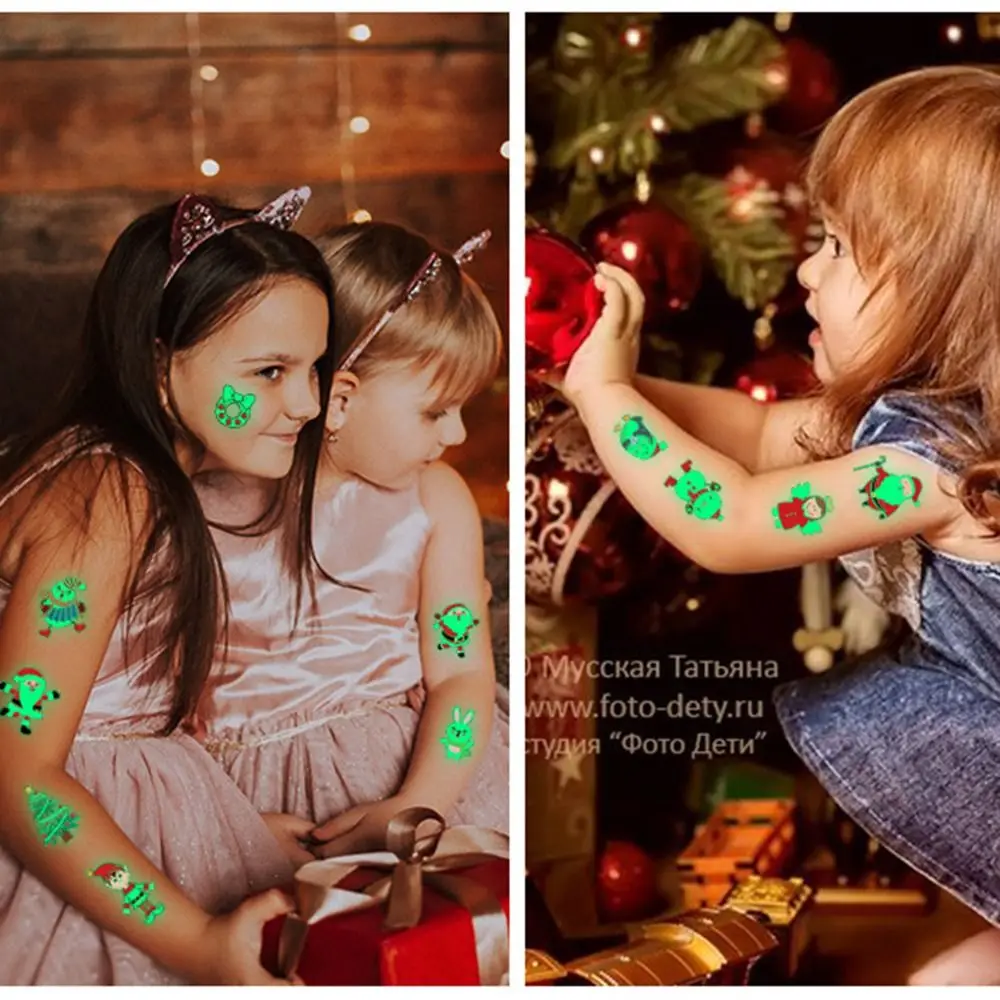 

Tattoo Party Women Men for Body Arm Leg Christmas Temporary Tattoo Luminous Tattoo Sticker Fake Tattoo Body Art Stickers