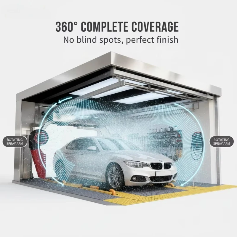 Premium Electric Stainless Steel Automatic Car Wash Machine High-Pressure 360 Rotating Arm for Commercial Vehicle Car Wash