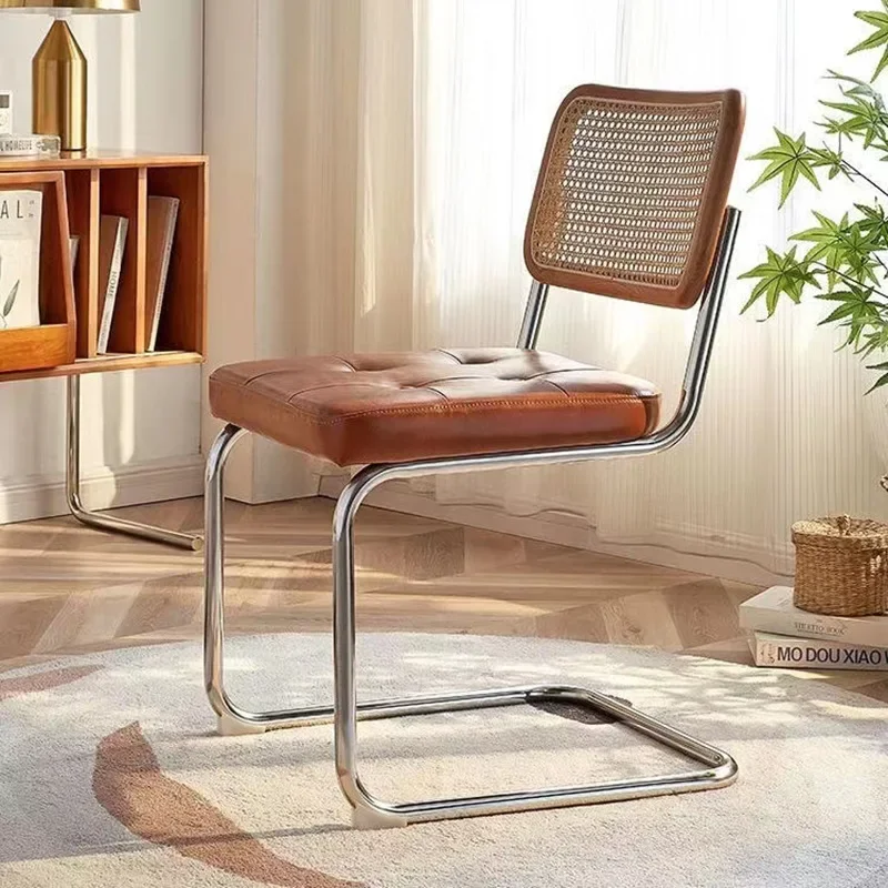 stainless steel rattan medieval chair, backrest book chair, office chair, bed and breakfast restaurant 5 backrest chairs