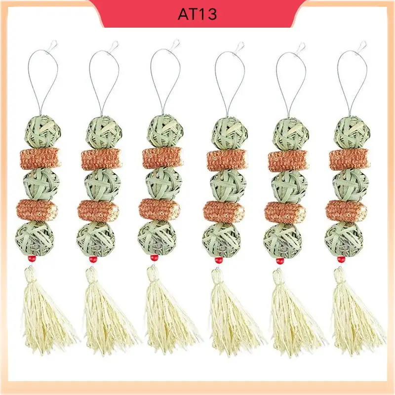 

AT13 6PCS Hanging String Pet Molars Toys Totoro Teething Toy Relieve Boredom Hamster Accessories Pet Products