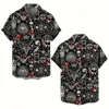 3D Printed Men's Hawaiian Shirt with Skull Design