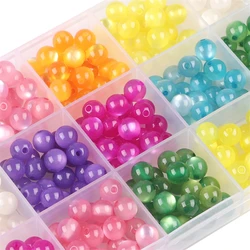 30-50Pcs/lot 8/10mm Bright Color Resin Cat's Eye Beads Round Loose Beads for Necklace Bracelet Earring DIY Jewelry Craft Making