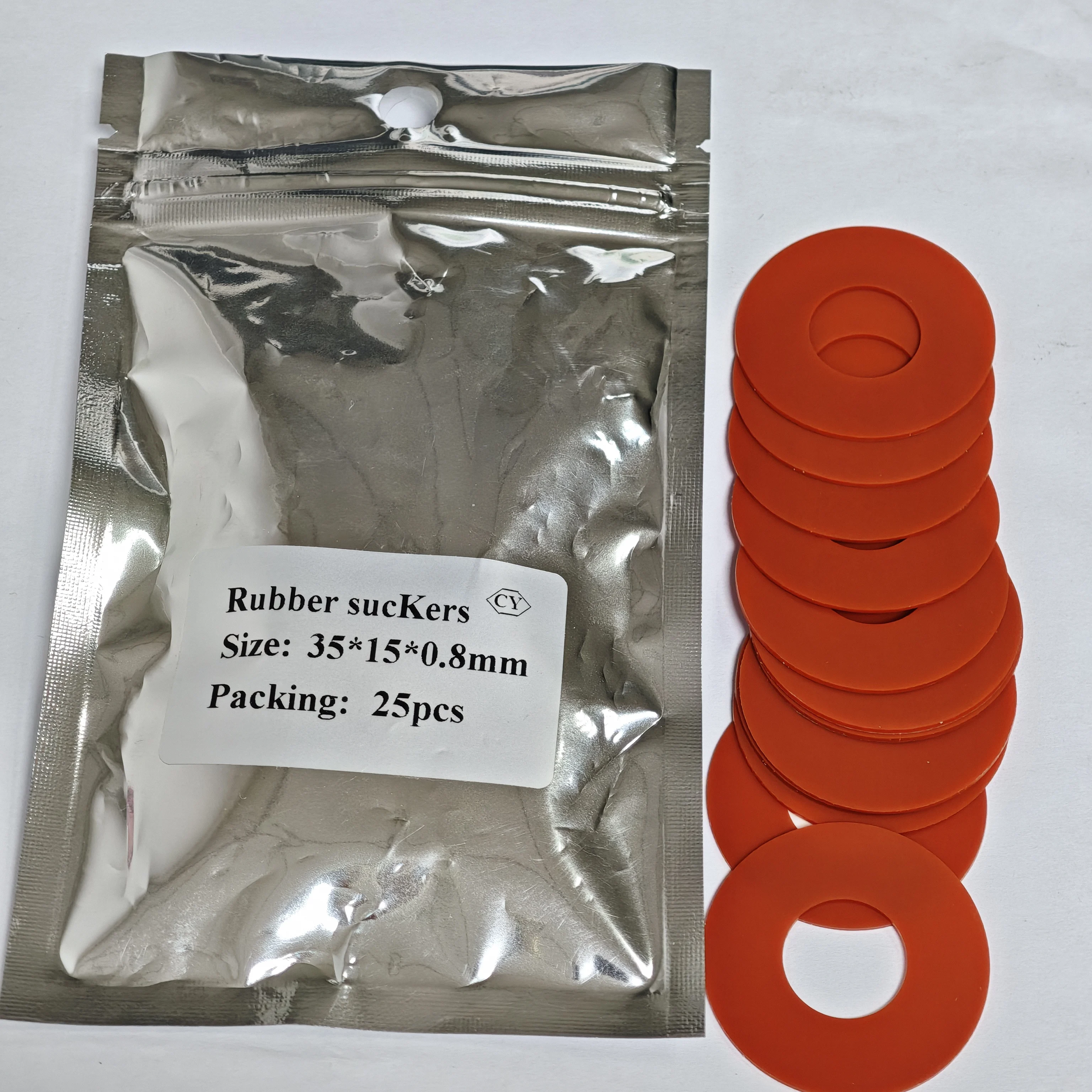 2 pack/50pcs Flat Rubber Sucker Suction Disc Red Flat Sucker for Printing Machine Spare Parts