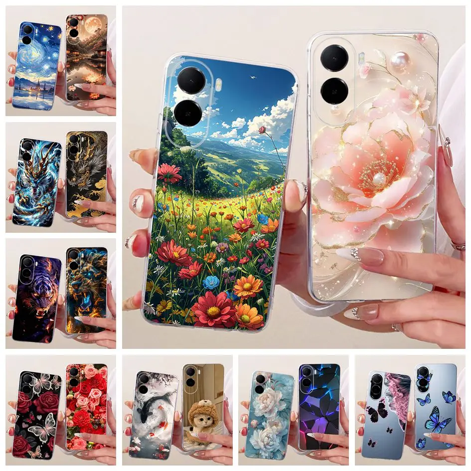 Funda para Teléfono Xiaomi Poco C9e 4G, Diseño 2026, Elegante, con Flores y Mariposas, Carcasa de Silicona Suave para Xiaomi Redmi A6 4G