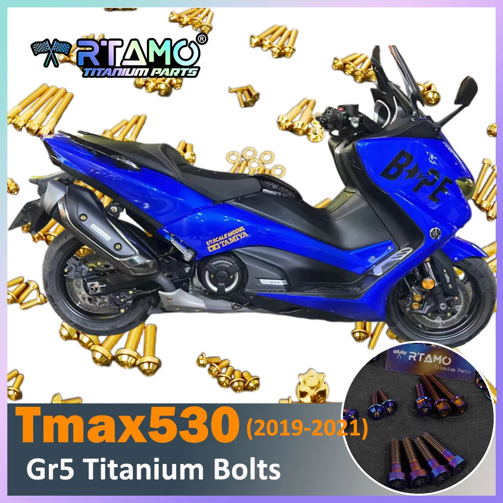 RTAMO Titanium Alloy Bolts Nuts Full Set Motorcycle Modified for Yamaha Tmax560 (2019-2021)