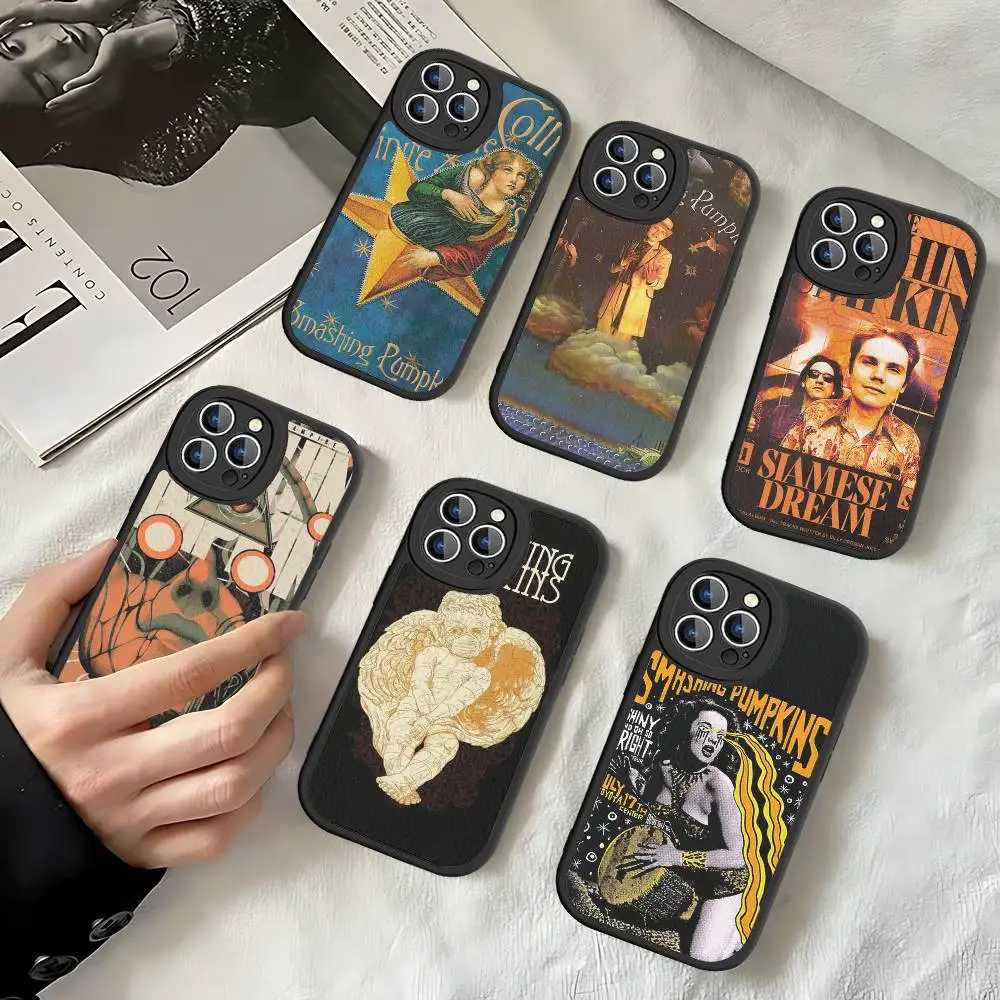 

The Smashing Pumpkins Band Rock Phone Case For IPhone 16 15 14 13 12 11 Pro Max Plus 16E Soft Leather Cover