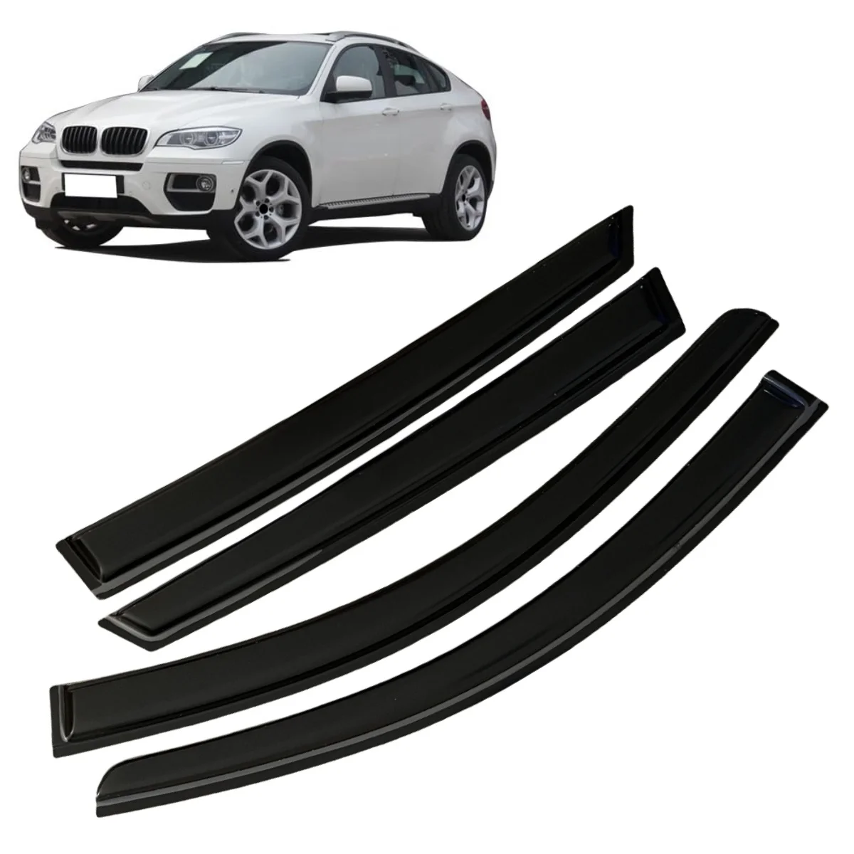 

Козырек на окно для BMW X6 E71 2008 2009 2010 2011 2012 2013 2014 Weathershied Дверной козырек Ветер Солнцезащитные ограждения от дождя Боковое окно Ветер