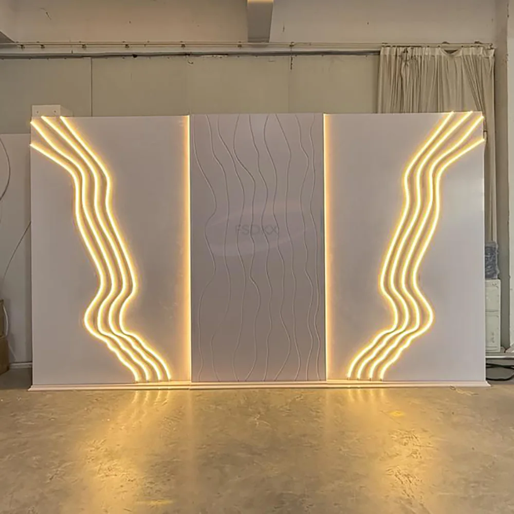 

Factory Direct Sale Arch Backdrop Pvc Design 3D White Wedding Arch Backdrop Panel