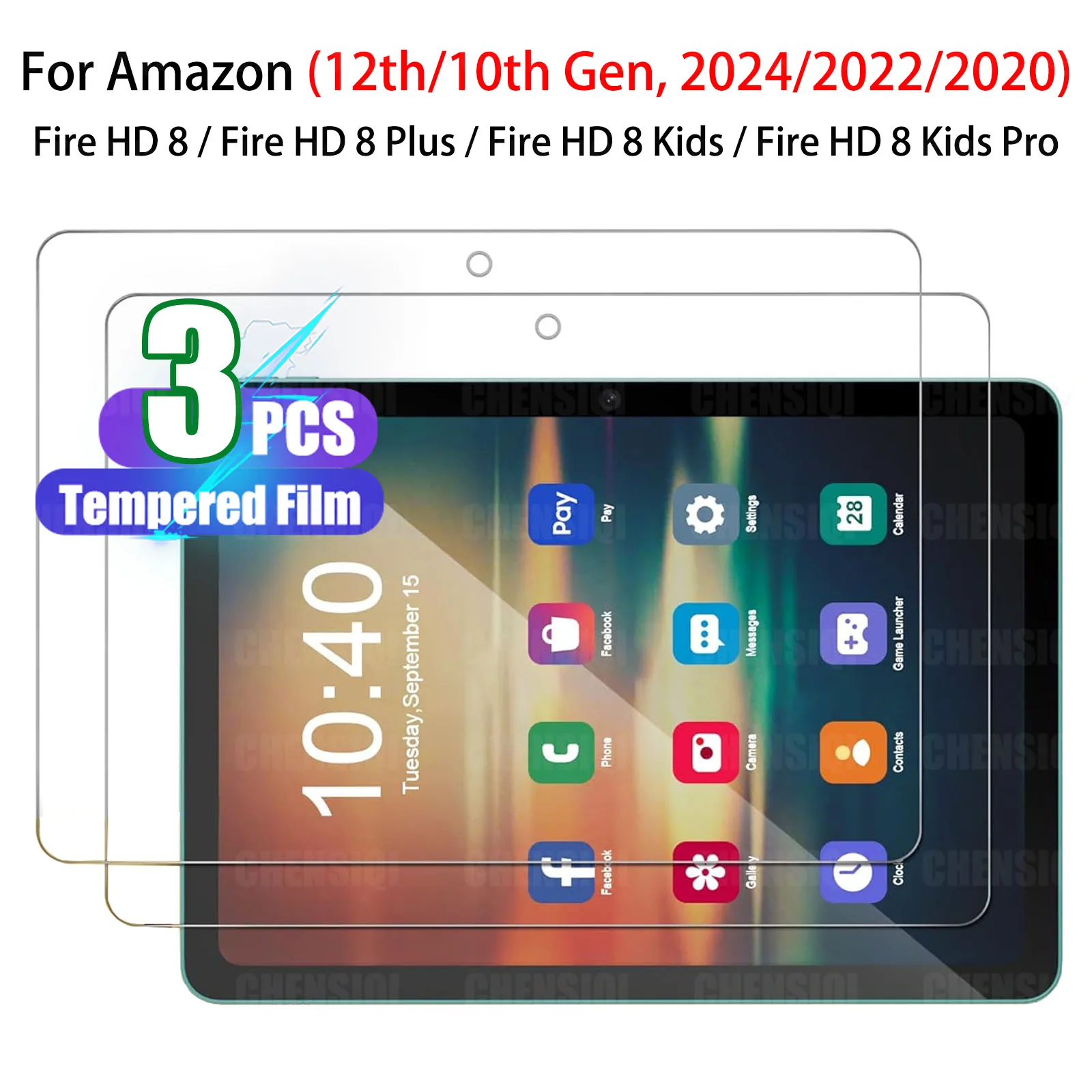 واقي شاشة 8.0 بوصة لهاتف أمازون فاير اتش دي 8 (2024/2022/2020) / فاير اتش دي 8 بلس / فاير اتش دي 8 كيدز برو فيلم مقوى #1