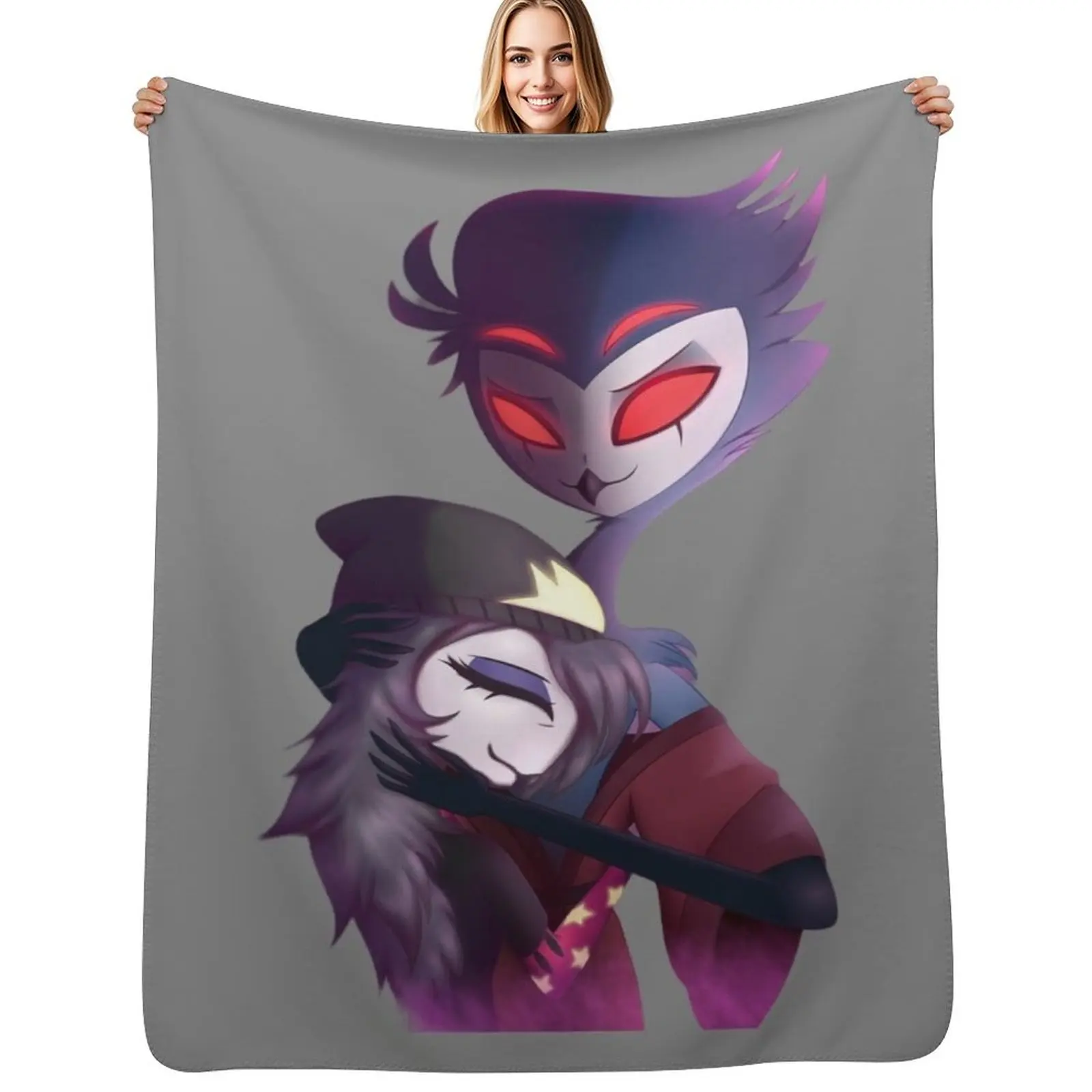 

Stolas - Helluva Boss Throw Blanket Faux Fur Soft Warm Blanket for Bed