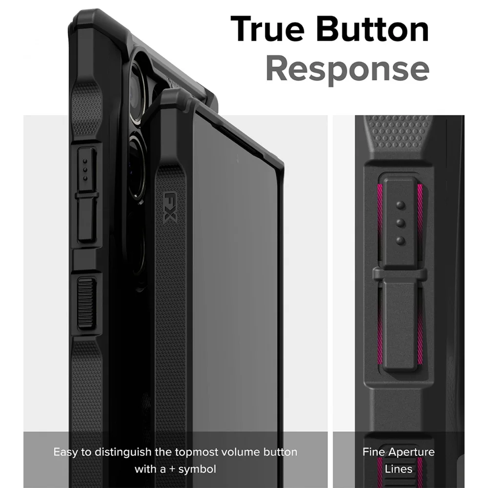 Etui Ringke Fusion X do Samsung Galaxy S24 Ultra z kamuflażem i wzmocnioną boczną osłoną przeciwwstrząsową — zdjęcie produktu 3