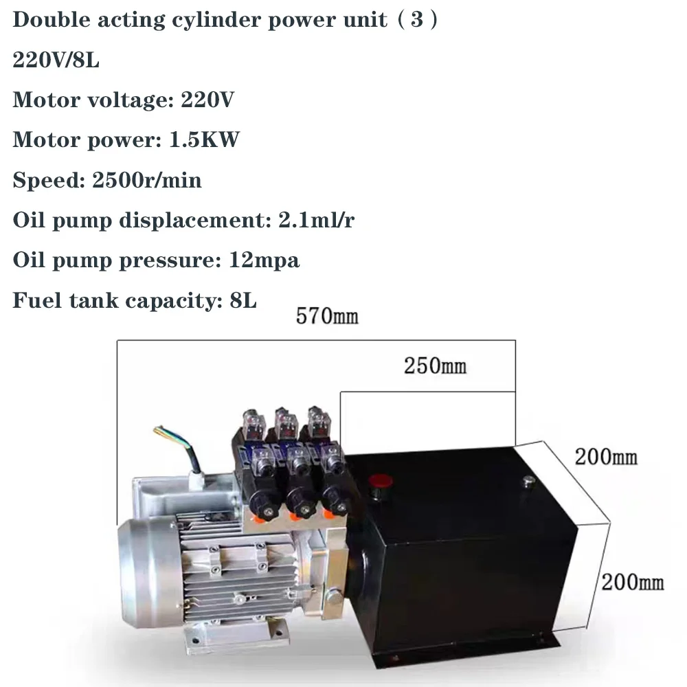 Imagem -06 - Máquina em Dois Sentidos do Motopropulsionador Hidráulico Cilindro Diminuto Pequeno do Óleo Plataforma de Levantamento Estação de Bomba Hidráulica 220v 380v