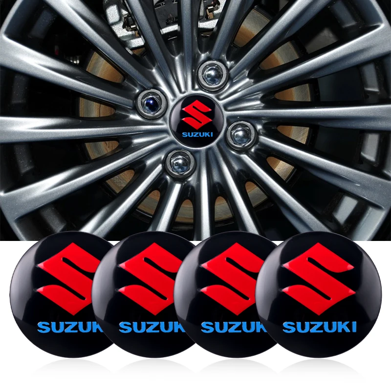 

4pcs Car Styling 56mm Wheel Hub Center Caps Decal Stickers Emblem For Suzuki Swift Splash SX4 Alto Jimny Grand Vitara Kizashi