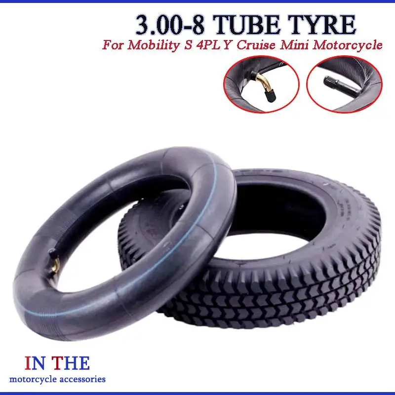 High-quality 3.00-8 Tire 300-8 Scooter Tyre & Inner Tube for Mobility S 4PLY Cruise Mini Motorcycletyres