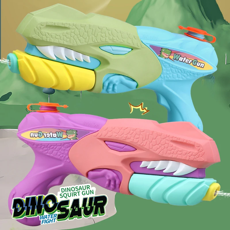 Pistola de agua de gran capacidad para niños, pistola de agua potente de dinosaurio con Largo Alcance de tiro, juguetes al aire libre de verano para