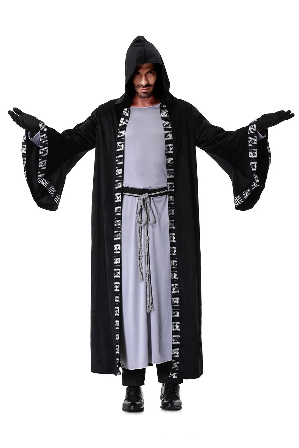 Mittelalterliche Religiöse Zauberer- und Priester-Cosplay-Roben für Halloween, Tag der Toten, Vampir-Kostüm, Karnevalsparty, Bühnenkostüm – Detail 2
