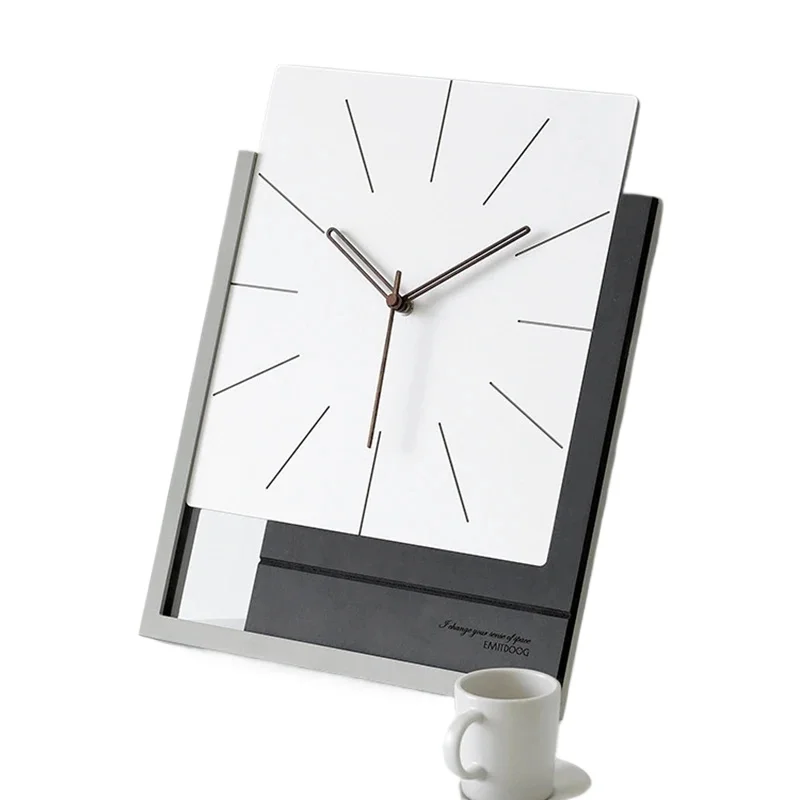 

No Punching Square Wall Clock Living Room Nordic Luxury Clock Wall Hanging Modern Personality Art Home Office Desk Decoration