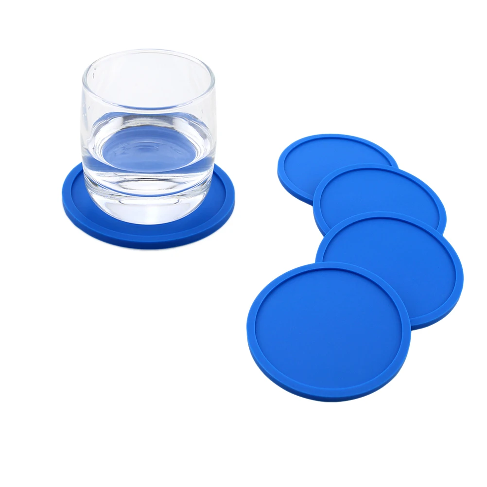 

Silicone Coaster 10cm Round Cup Mats Pad Waterproof Non Slip Silicone Pad Heat Resistant Dishwasher Safe Home Bar Use