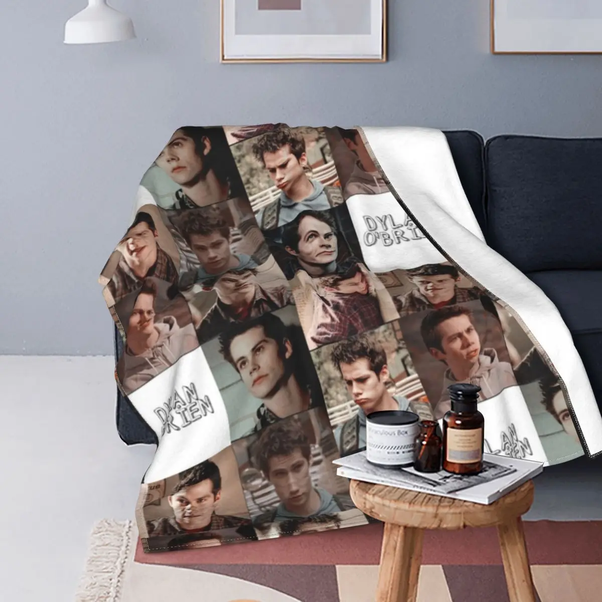 Dylan O'Brien Flannel Throw Blanket Teen Wolf Stiles Actor Blanket for Home Office Warm Quilt