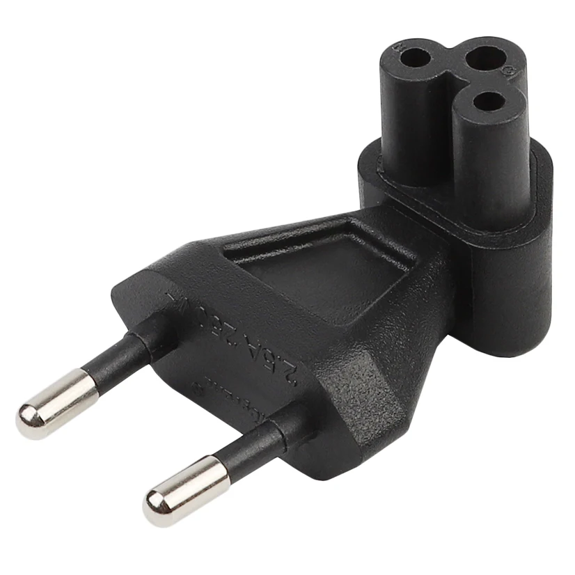 2-Pin Eu Male To Iec 320 C5 Female Ac Adapter 2.5A Fuse,Eu Converter_N34R