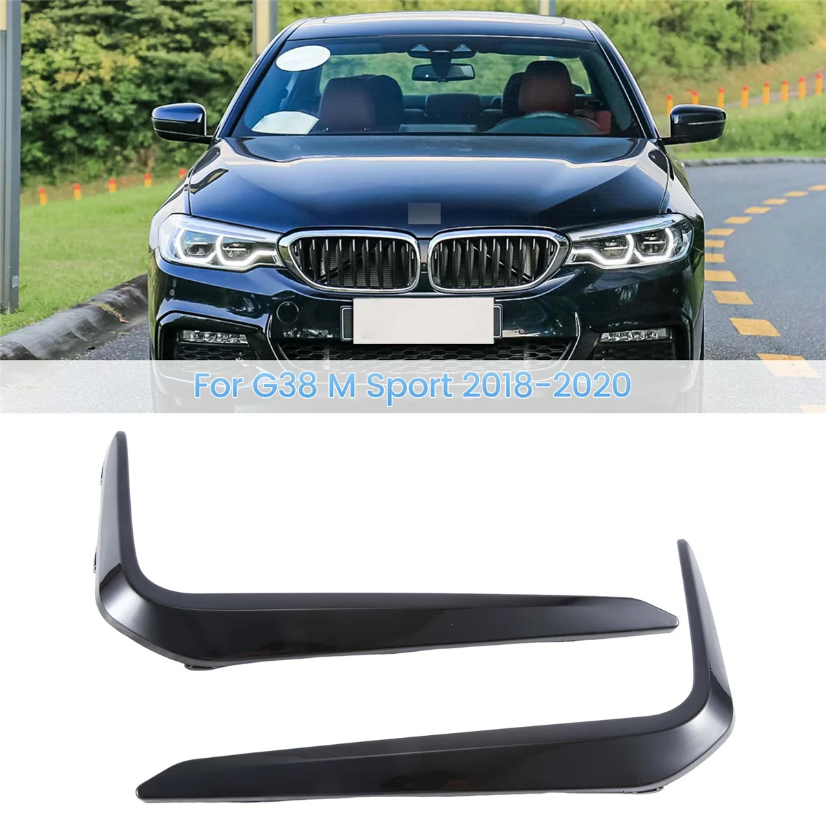 

Black Car Fog Lamp Cover Trim Strips for BMW 5 Series G38 M Sport 2018-2020 51118070541 51118070542