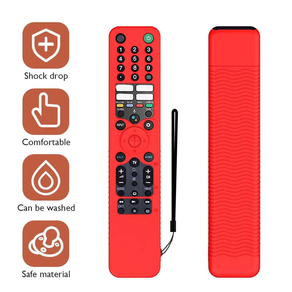 For Sony RMF-TX520U MG3-TX520U Smart TV Remote Control Protective Case Shockproof Durable Silicone Cover (Black)